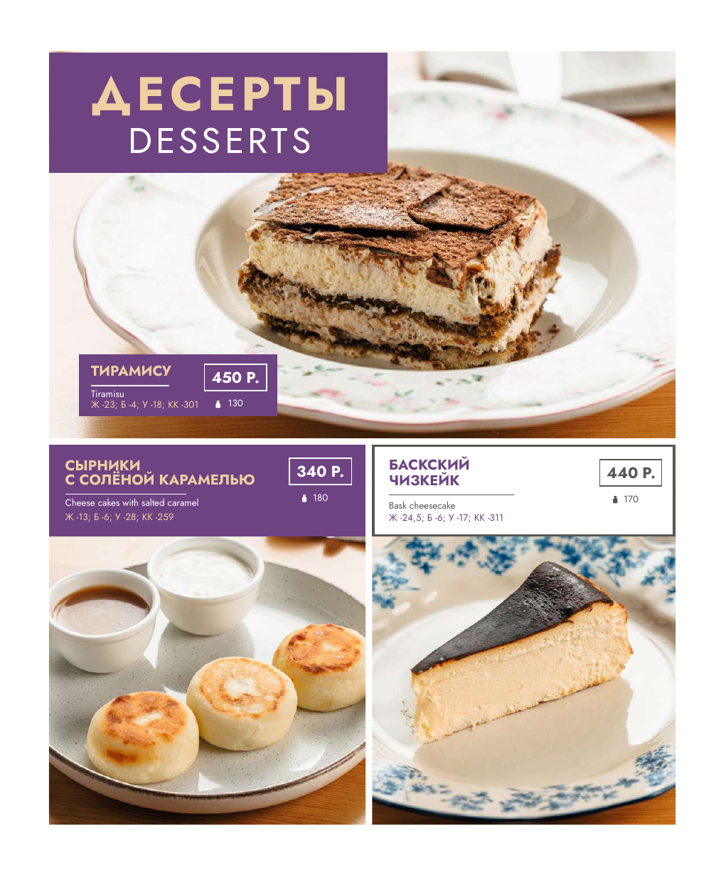Меню кухни