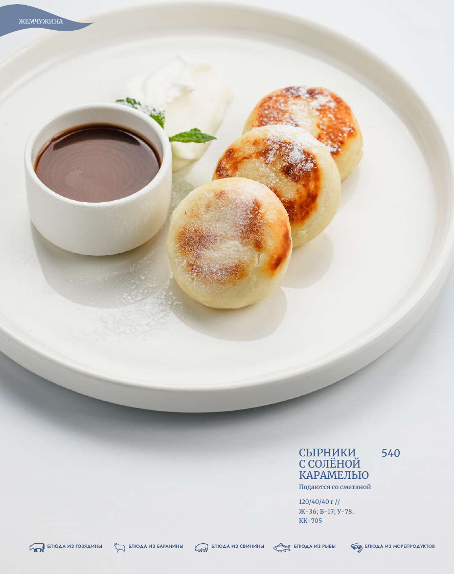 Меню кафе
